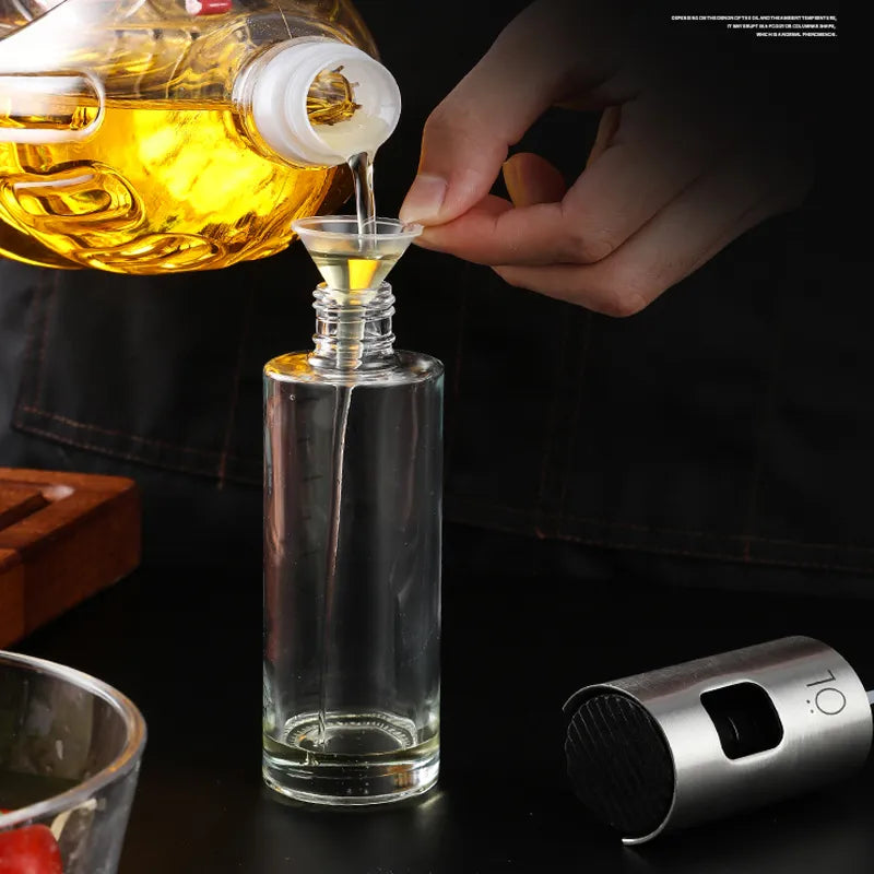 Kitchen Push Type Spray Olive Oil Sprayer Bottle Pump Oil Pot