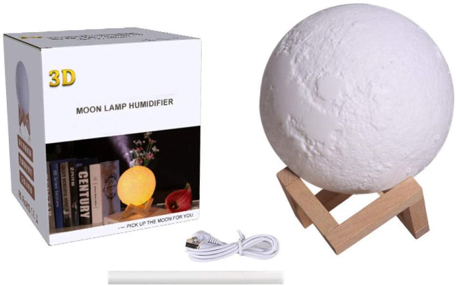 Portable 800Ml Cool Mist Humidifiers Aroma Oil Diffuser Mini 3D Moon Lamp