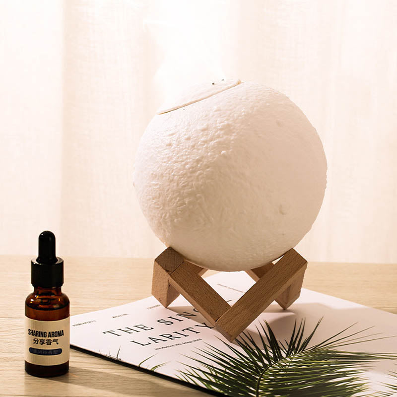 Portable 800Ml Cool Mist Humidifiers Aroma Oil Diffuser Mini 3D Moon Lamp