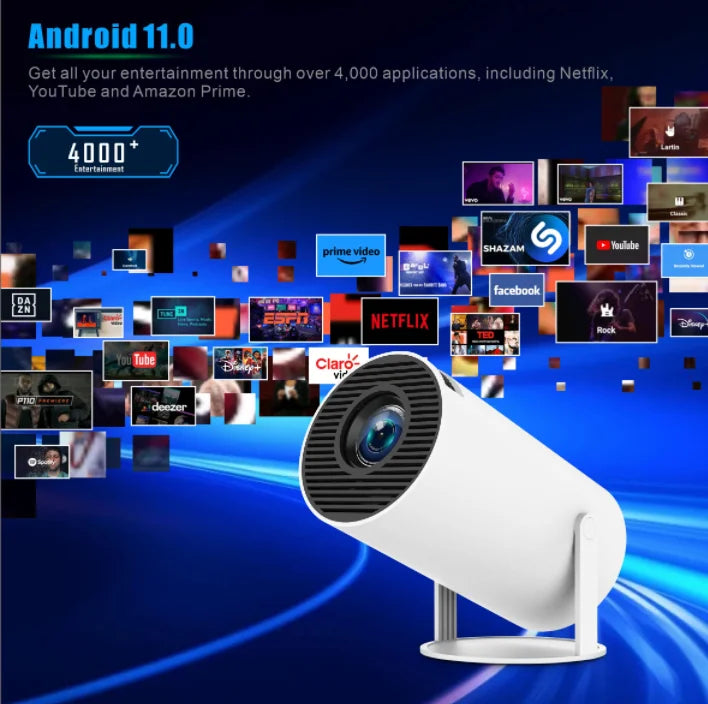 Full Android System HY300 Pro Lcd Projector 1280 720P 4K Portable Projector WIFI