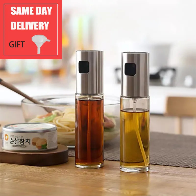 Kitchen Push Type Spray Olive Oil Sprayer Bottle Pump Oil Pot