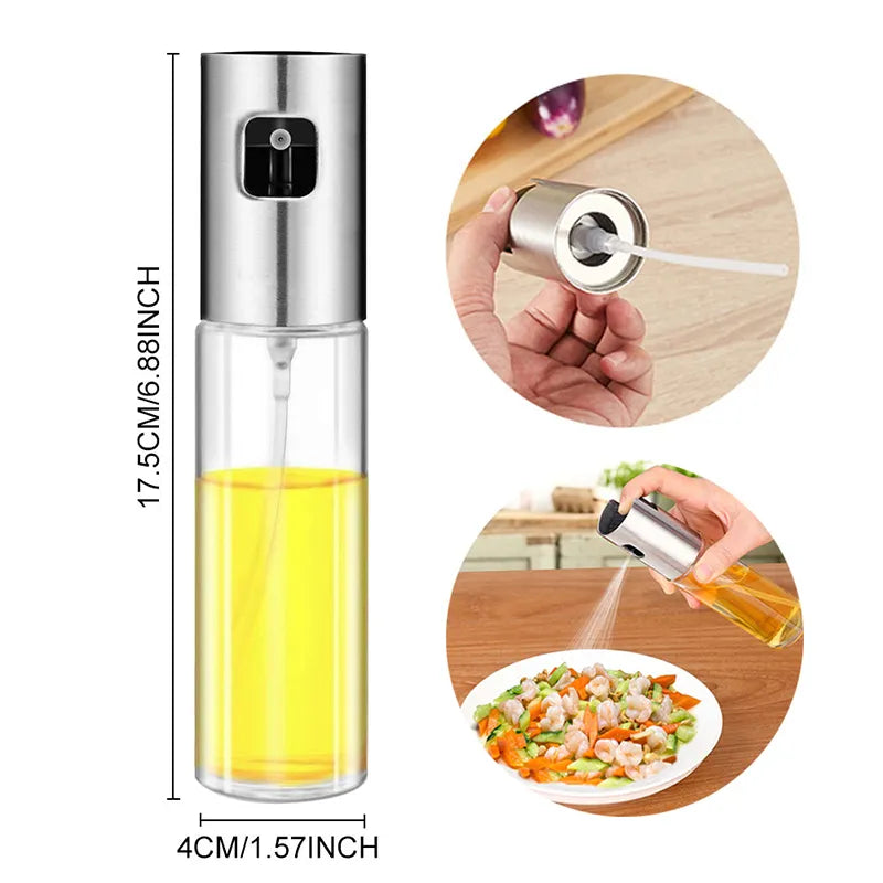 Kitchen Push Type Spray Olive Oil Sprayer Bottle Pump Oil Pot